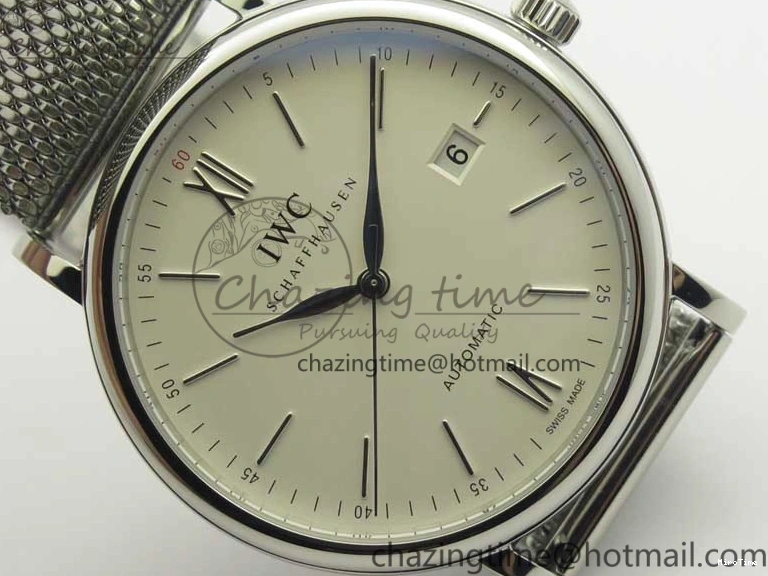 MIROTIME 0520 Portofino Automatic SS MKF 1:1 Best Edition White Dial On SS Mesh Bracelet A2892 V TechFriendly 7205
